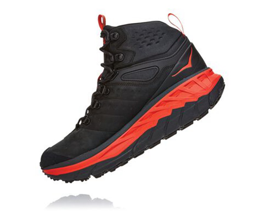 Botas De Montaña Hoka One One Hombre Negros - Stinson Mid Gore-Tex - VKTP34978